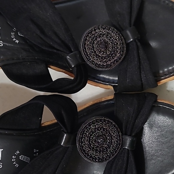 Italian Shoemakers Black Women's Wedge Sandals size 8 - Picture 6 of 11